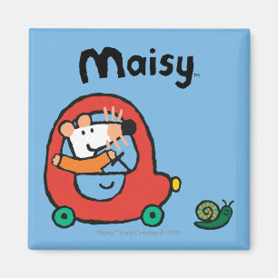 Maisyはかわいく赤い車を運転します マグネット