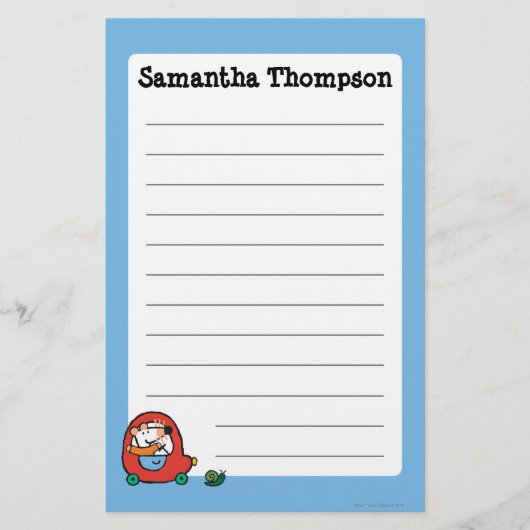 Maisyはかわいく赤い車を運転します 便箋 (正面)