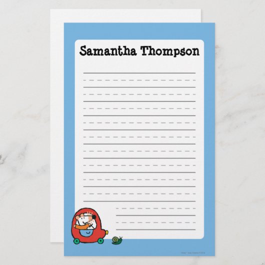 Maisyはかわいく赤い車を運転します 便箋 (正面/裏面)