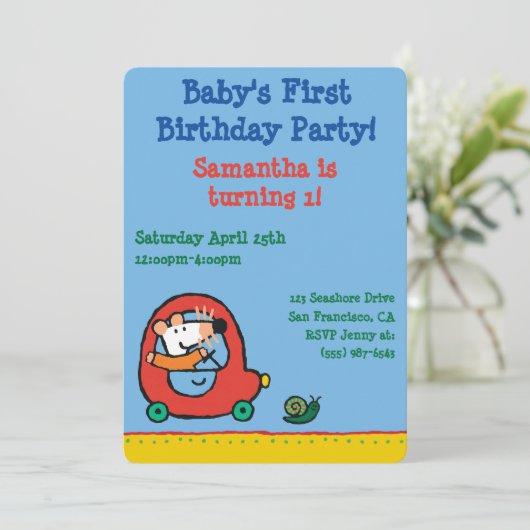 Maisyはかわいく赤い車を運転します 招待状 (スタンド正面)