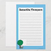 Maisyは彼女の図書館の本を外で読みます 便箋 (正面/裏面)