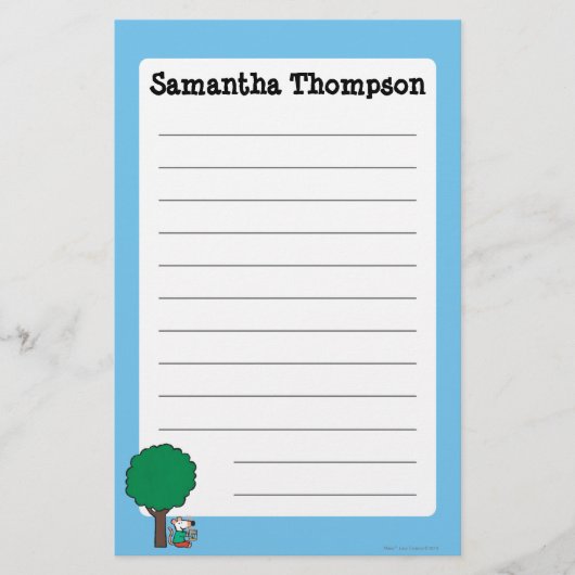 Maisyは彼女の図書館の本を外で読みます 便箋 (正面)