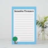 Maisyは彼女の図書館の本を外で読みます 便箋 (スタンド正面)