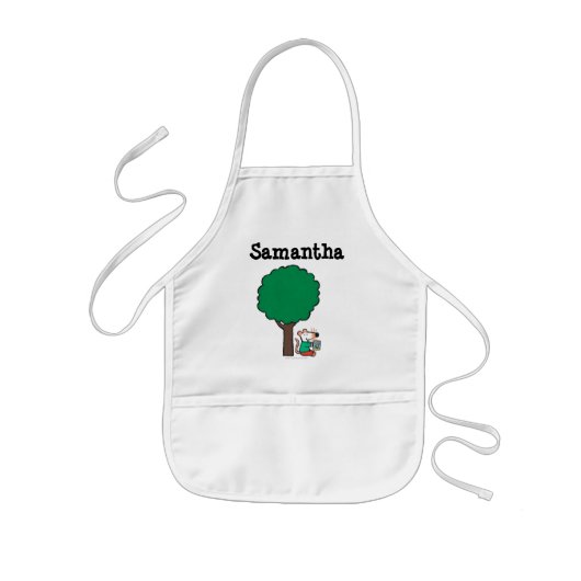 Maisyは彼女の図書館の本を外で読みます 子供用エプロン (正面)