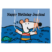 Maisyは誕生日を泳ぐことを行きます ラージペーパーバッグ (正面)