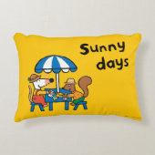 Maisyは青い傘の下で郵便はがきを書きます アクセントクッション (正面)