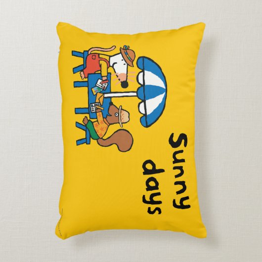 Maisyは青い傘の下で郵便はがきを書きます アクセントクッション (正面(垂直))