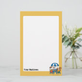 Maisyは青い傘の下で郵便はがきを書きます 便箋 (スタンド正面)