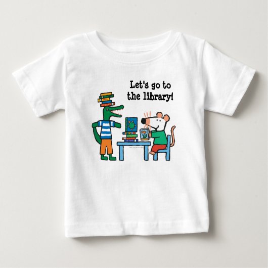 Maisy and Friends 楽しむ the Library ベビーTシャツ (正面)