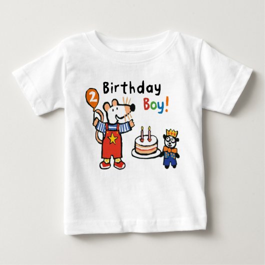 Maisy Birthday Boy, 2 Years Old ベビーTシャツ (正面)
