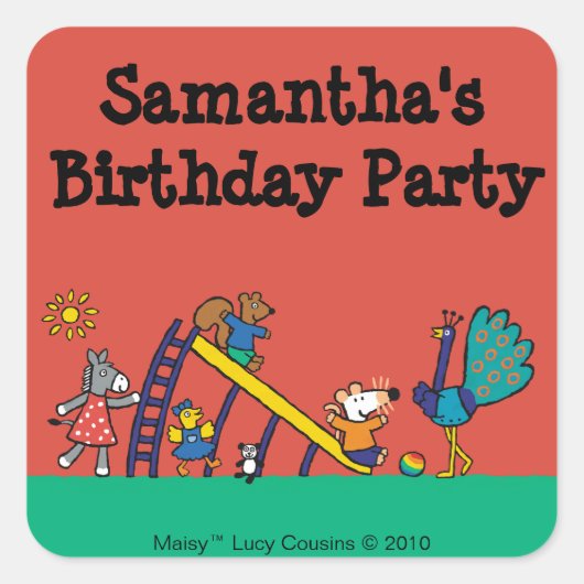 Maisy on the playground with Friends スクエアシール (正面)