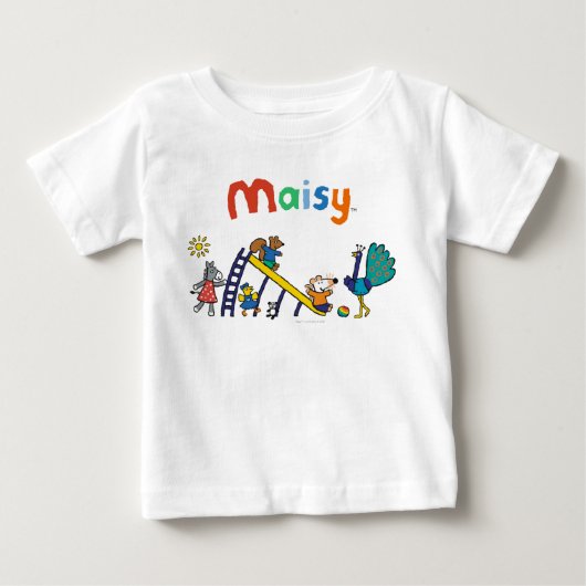 Maisy on the playground with Friends ベビーTシャツ (正面)