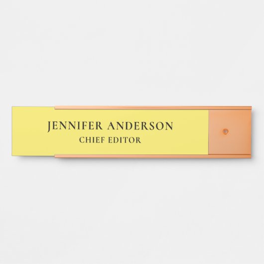Maize Yellow Professional Modern Plain Minimalist サインプレート (正面)