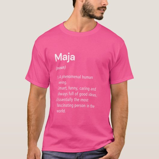 Maja名前定義ディクシおもしろいョナル Tシャツ (正面)
