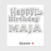 Maja Happy Birthday silver Aufkleber Sticker シール (シート)