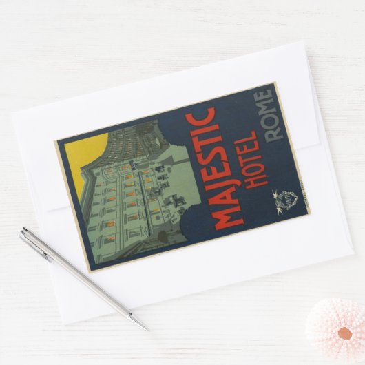 Majectic Hotel Rome 長方形シール (封筒)