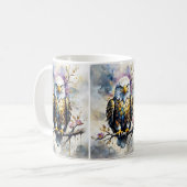 Majestätischer Adler auf goldener Blütenzweig  コーヒーマグカップ (正面左)