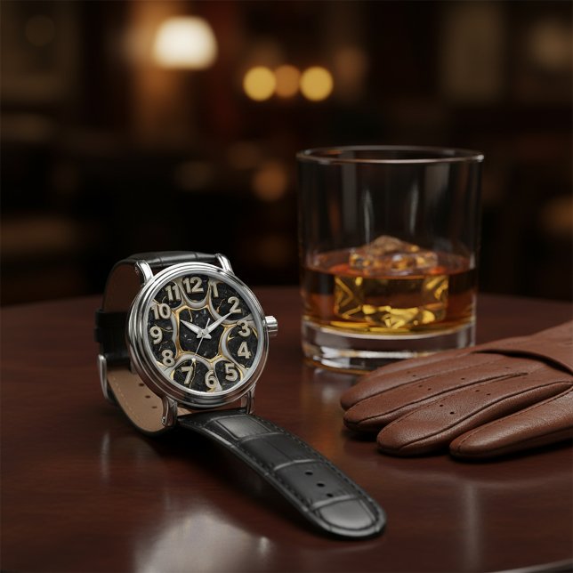 Majestic 3D Sculpted Silver Wolf Wildlife  腕時計 (クリエイターアップロード済み)