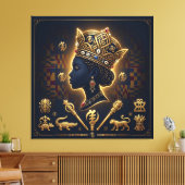 Majestic African queen portrait  キャンバスプリント (インサイチュ (リビング))