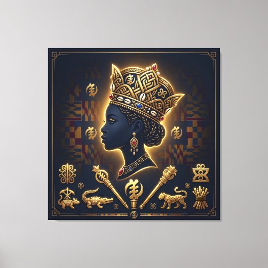 Majestic African queen portrait  キャンバスプリント (正面)