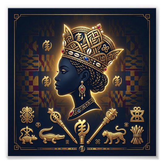 Majestic African queen portrait  フォトプリント (正面)
