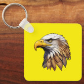 Majestic American Bald Eagle Head Patriotic USA キーホルダー (正面)