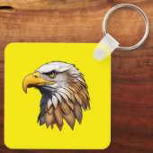 Majestic American Bald Eagle Head Patriotic USA キーホルダー (裏面)