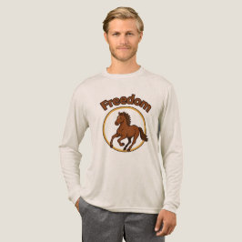 **Majestic Arabian Horse in the Golden Desert** トライブレンドＴシャツ