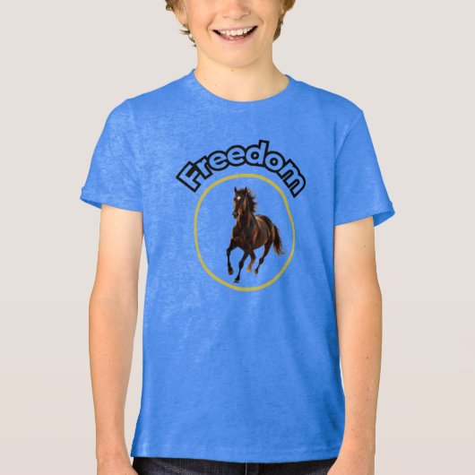 **Majestic Arabian Horse in the Golden Desert** トライブレンドＴシャツ (正面)