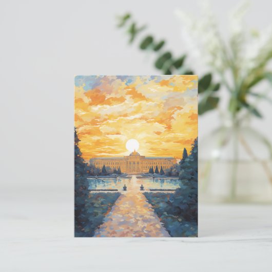 Majestic Austrian Palace at Sunset ポストカード (スタンド正面)