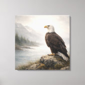 Majestic Bald Eagle River キャンバスプリント (正面)