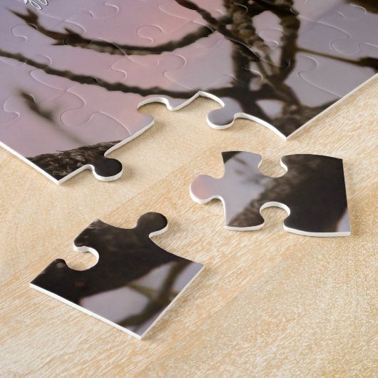 Majestic Bald Eagle Under Full Moon ジグソーパズル (側面)