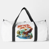 Majestic Bald Eagle With Fresh Fish on Rocky Perch ダッフルバッグ (正面)