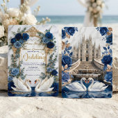 Majestic Baroque Arch & Fairytale Swan Wedding 招待状