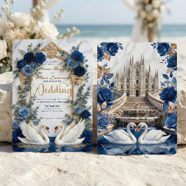Majestic Baroque Arch & Fairytale Swan Wedding 招待状