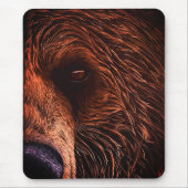 Majestic Bear Portrait Art – Close-Up Wild Animal マウスパッド (正面)