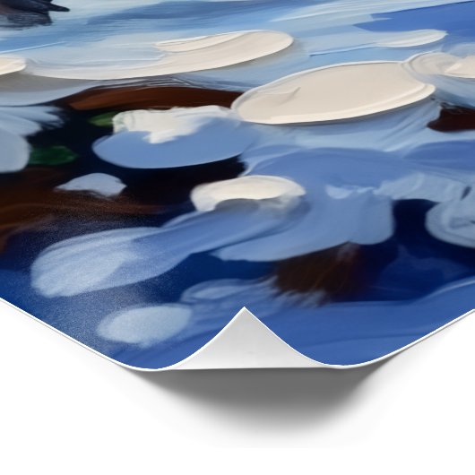 Majestic Belgian Shepherd Snow Forest Christmas ポスター (コーナー)