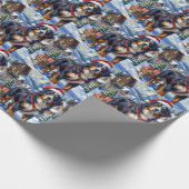Majestic Bernese Mountain Dog Alpine Christmas ラッピングペーパー (角)