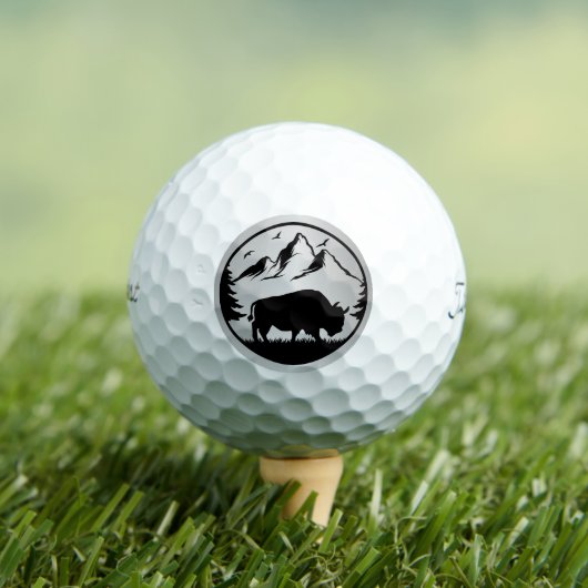 Majestic Bison Silver Accent Golf Balls ゴルフボール (インサイチュ 木)
