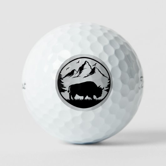 Majestic Bison Silver Accent Golf Balls ゴルフボール (正面)