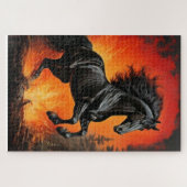 Majestic Black Horse Puzzle ジグソーパズル (横)