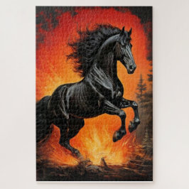Majestic Black Horse Puzzle ジグソーパズル