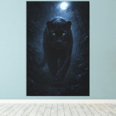 Majestic Black Panther – Silent Power in the Night キャンバスプリント (インサイチュ (ウッドフロア))