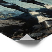 Majestic Black Stallion Forest Wall Art ポスター (角)