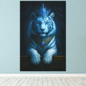 Majestic Blue Crown Royal Tiger – Luxury Fine Art  キャンバスプリント (インサイチュ (ウッドフロア))