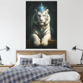 Majestic Blue Crown White Tiger · Fine Art Canvas キャンバスプリント (インサイチュ (寝室))
