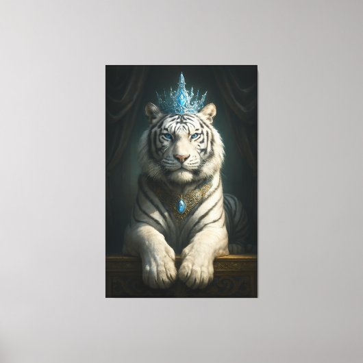 Majestic Blue Crown White Tiger · Fine Art Canvas キャンバスプリント (正面)