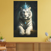 Majestic Blue Crown White Tiger · Fine Art Canvas キャンバスプリント (インサイチュ (リビング))