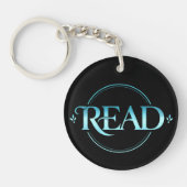 Majestic Blue Glass Typography "READ" Art キーホルダー (正面)