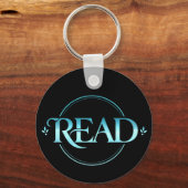 Majestic Blue Glass Typography "READ" Art キーホルダー (裏面)